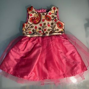 Fancy floral and pink dress size 1-2 years